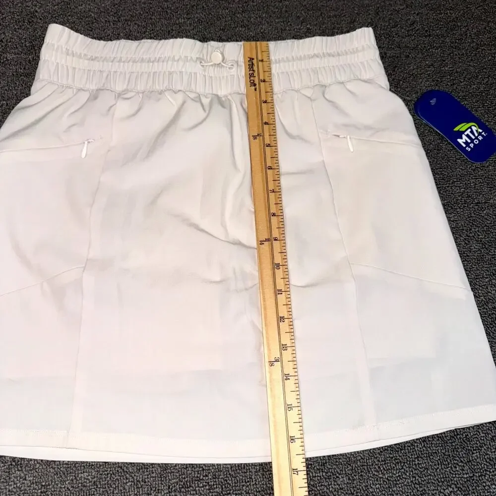 MTA Sport Skort Skirt Womens Small White Stretch Performance Tennis Athletic NWT - Picture 7 of 9